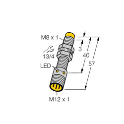 Turck NI3-EG08-AP6X-H1341 Inductive Sensor, PNP Output, 1NO Contact, 10 to 30 V DC