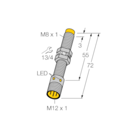Turck NI3-G08-AP6X-H1341 Inductive Sensor, PNP Output, 1NO Contact, 10 to 30 V DC
