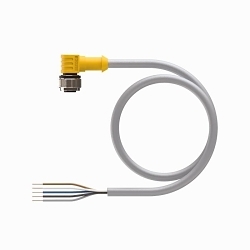 Turck WK 4.5T-6 Connection Cable, Right Angle Female Connector, 6 m L Cable, 5 Poles