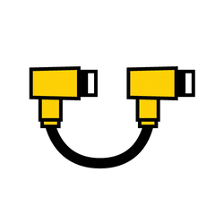 Turck Eurofast® WK 4.4T-1-WS 4.4T Double End Cordset, M12x1 Right Angle Male x Right Angle Female Connector, 1 m L Cable, 4 Poles