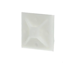 Ty-Rap® TC150X150A Cable Tie Mounting Base, 4-Way, Adhesive/Threaded Mount, 0.19 in W Tie, Nylon/Polyamide 6.6, Natural
