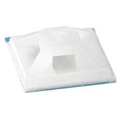 Ty-Rap® TC150X150A-L Cable Tie Mounting Base, 4-Way, Adhesive/Threaded Mount, 0.19 in W Tie, Nylon/Polyamide 6.6, Natural
