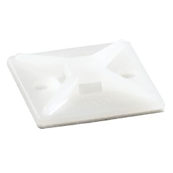 Ty-Rap® TC5345A Cable Tie Mounting Base, 4-Way, Self-Adhesive Mount, 0.19 in W Tie, Nylon/Polyamide 6.6, Natural