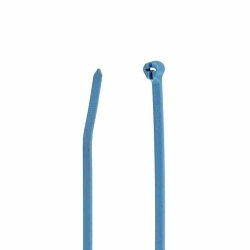 Ty-Rap® TY525M-NDT Detectable Cable Tie, 7.2 in L x 0.18 in W x 0.047 in THK, Nylon/Polyamide 6.6, Blue