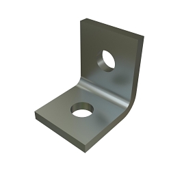 Unistrut® P1026-EG 90 deg Angle Fitting, 2 Holes, 2 in L x 1-5/8 in W x 0.22 to 0.25 in THK, 33 Stainless Steel