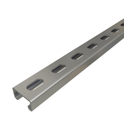 Unistrut® P3300T-10PG P3300 Slotted Channel, 10 ft L 1-5/8 in W 7/8 in D 12 ga THK, Low Carbon Steel, Pre-Galvanized Zinc, Domestic