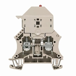 Weidmuller 1012200000 W Series 1-Tier Fuse Terminal Block, 70 VAC, 6.3 A, 20 to 8 AWG Wire, Snap-On Mount