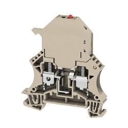 Weidmuller 1012300000 W Series 1-Tier Fuse Terminal Block, 150 VAC, 6.3 A, 20 to 8 AWG Wire, Snap-On Mount