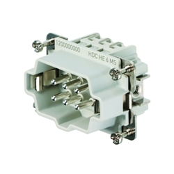Weidmuller RockStar 1200000000 HE Series Heavy Duty Rectangular Insert, 20 to 12 AWG Wire, Male Screw Connection, Copper/Polycarbonate