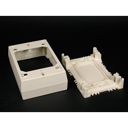 Wiremold® WMD2347 1-Gang Non-Metallic Straight Device Box, 4-3/4 in L x 3 in W x 1-3/8 in H, PVC, Ivory