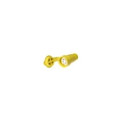 Woodhead® Watertite® 29W76 130147 3-Phase Female Connector With Locking Blade, 480 VAC, 30 A, 3 Poles, 4 Wires, Yellow