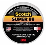 Scotch 3M 70006934403 Super 88 Electrical Tape, 66 ft L x 3/4 in W, 8-1/2 mil THK, Vinyl, Black