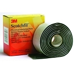 3M™ 7000006089 Electrical Insulation Putty Tape, 60 in L x 1-1/2 in W, 125 mil THK, Mastic Adhesive, Putty Backing