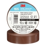3M™ 7100169191 165 Tape, 60 ft L x 3/4 in W, 6 mil THK, Vinyl, Rubber Adhesive, PVC Backing, Brown