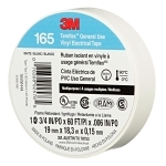 Temflex™ 7100169491 165WH4A Electrical Tape, 20 yd L 0.75 in W, 0.6 in THK, Vinyl, Rubber Adhesive, PVC Backing, White