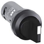 ABB C2SS2-10B-10 Compact Non-Illuminated Selector Switch, 0.03 m H x 0.03 m W x 0.072 m D, 1NO Contact, Black