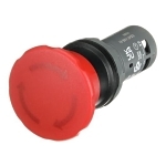 ABB CE4T-10R-01 CE4T Compact Non-Illuminated Pushbutton, 0.03 mm H x 0.04 mm W x 0.073 mm D, 1NC Contact, Push-Lock Twist-Release Operator, Red/Black