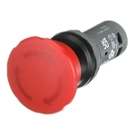 ABB CE4T-10R-11 CE4T Compact Non-Illuminated Pushbutton, 0.03 mm H x 0.04 mm W x 0.073 mm D, 1NO-1NC Contact, Push-Lock Twist-Release Operator, Red/Black