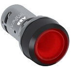 ABB CP111R-10 Compact Illuminated Pushbutton, 1NO Contact, Black/Red