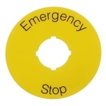 ABB KTC151005 Legend Plate, 0.07 mm H x 0.001 mm W, Round Plate, Plastic, Yellow Field