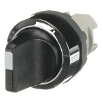 ABB M3SS1-30B Non-Illuminated Selector Switch, 0.03 mm H x 0.048 mm W x 0.05 mm D, Short Handle Operator, Black