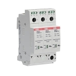 ABB System pro M compact® OVRT23L40550PTSU OVR Type 2 Surge Protective Device, 550/1100 V, 50/60 Hz, 3 Poles, 200 kA SCCR, 3 Phase