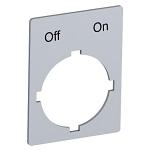 ABB SK 615 552-53BC Engraved Fixed Legend Plate, 39 mm H, Aluminum, Silver Gray Field