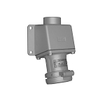 Appleton® Powertite® ADR1034 ADR 3-Phase Grounding Style 2 Pin and Sleeve Receptacle With Spring Door and Screw Cover, 600/250 VAC/VDC, 100 A, 4 Poles, 3 Wires