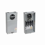 B-Line 117 TB Overhead Ring Single Underground Meter Socket Enclosure With Safety Socket Bypass, 12 in W x 4-5/8 in D, NEMA 3R Rating, Stainless Steel