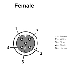 Banner Engineering BC-M12F4-22-5 Single End Cord Set, M12 x 1 Female Connector, 5 m L Cable