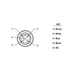 Banner Engineering MQDC-415 Single End Cordset, M12 x 1 DC Micro-Style Female Connector, 5 m L Cable, 4 Poles, Single Keyway