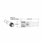 Banner Engineering MQDC1-515 Single End Cordset, M12 x 1 Female Euro Connector, 5 m L Cable, 5 Poles, Single Keyway