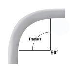 CANTEX® 5133841 SCH 40/STD Plain End Special Radius Conduit Elbow, 2-1/2 in Trade, 90 deg, PVC