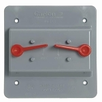 Carlon® E9G2SSN Double Toggle Non-Metallic Weatherproof Switch Box Cover, 4.85 in L x 4.85 in W x 1.84 in D