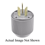 EATON Arrow Hart™ AutoGrip™ Eaton Wiring Devices 4524N Straight Blade Plug, 125/250 VAC, 50 A, 3 Poles, 3 Wires, Gray