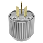 EATON Arrow Hart™ AutoGrip™ Eaton Wiring Devices 4524N Straight Blade Plug, 125/250 V AC, 50 A, 3 Poles, 3 Wires, Gray