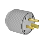 EATON Arrow Hart™ AutoGrip™ Eaton Wiring Devices 5710N Straight Blade Plug, 250 VAC, 50 A, 2 Poles, 3 Wires, Gray
