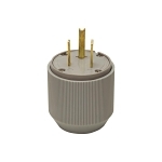 EATON Arrow Hart™ AutoGrip™ Eaton Wiring Devices 5710N Straight Blade Plug, 250 VAC, 50 A, 2 Poles, 3 Wires, Gray