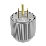 EATON Arrow Hart™ AutoGrip™ Eaton Wiring Devices 5710N Straight Blade Plug, 250 VAC, 50 A, 2 Poles, 3 Wires, Gray