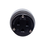 EATON Arrow Hart™ AutoGrip™ Eaton Wiring Devices 6709N Angled Safety Grip Straight Blade Connector, 250 VAC, 50 A, 2 Poles, 3 Wires, Black/Gray