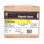 GE CR306A002 300 Line Full Voltage Non-Combination Non-Reversing NEMA Magnetic Starter, 115 to 120 VAC V Coil, 3 Poles, Open Enclosure