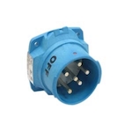 MELTRIC DECONTACTOR™ 63-38043-972 DSN30 Switch Rated Male Inlet With Ground, (2) Auxiliary/Pilot Contacts, 255/277/440/480 V AC, 30 A, 3 Poles, 4 Wires, Blue