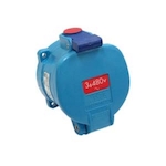 MELTRIC DECONTACTOR™ 33-34043 DS30 Switch Rated Female Receptacle With Ground, 255/277/440/480 V AC, 30 A, 3 Poles, 4 Wires, Blue