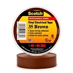 Scotch® 7000031580 Color Coding Tape, 66 ft L x 3/4 in W, 7 mil THK, PVC, Rubber Adhesive, Brown