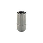 EATON Power-Lock 20414N Locking Connector, 600/250 VAC/VDC, 30/20 A, 3 Poles, 4 Wires, Gray