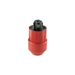 EATON Power-Lock 20444N Locking Connector, 480 VAC, 30 A, 3 Poles, 4 Wires, Red