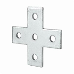 Superstrut® AB253 200 Flat Plate Fitting, (5) Holes, 5-3/8 in L x 5-3/8 in W x 1/4 in THK, Steel