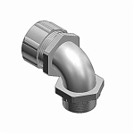 T&B® 5352 Insulated Conduit Connector, 1/2 in Trade, 90 deg, Malleable Iron, Chromate Coated/Electro-Zinc Plated