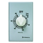 Intermatic® FF460M FF Series Auto Off Commercial Mechanical Spring Wound Timer, 60 min Setting, 125/257 VAC, 1 hp, 2 hp, 2NO 2 Form A DPST Contact, 2 Poles