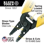Klein® 11045 Insulated Wire Stripper/Cutter, 18 to 10 AWG Cable/Wire